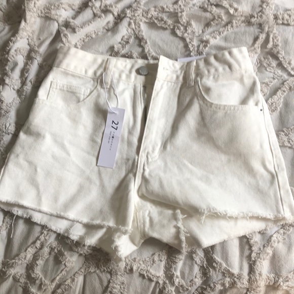 White Jean Shorts - Picture 1 of 2